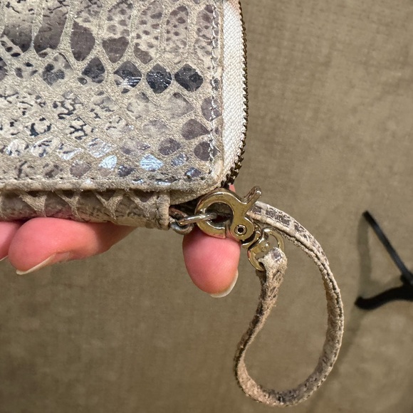 Elliott Lucca Genuine Leather Wristlet Wallet with Python-Embossed Finish - Picture 4 of 5